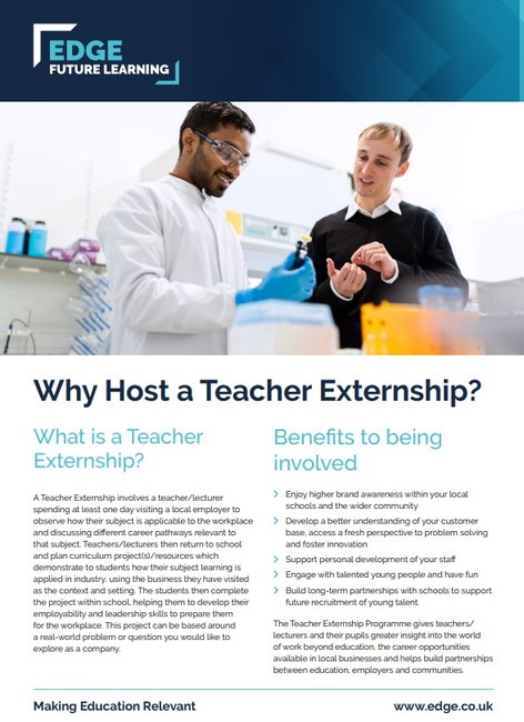 Why host a teacher externship  - Cover